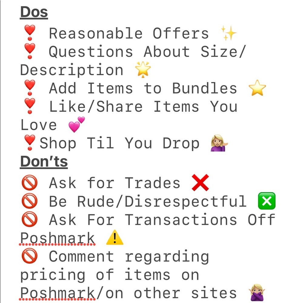 ✨ Closet Rules, Please Read ✨ - Picture 2 of 3